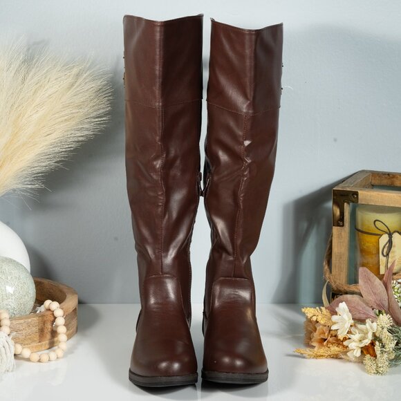 New Journee Collection Womens WC - Tori Chestnut Riding Boots Size 7.5 - Picture 2 of 7